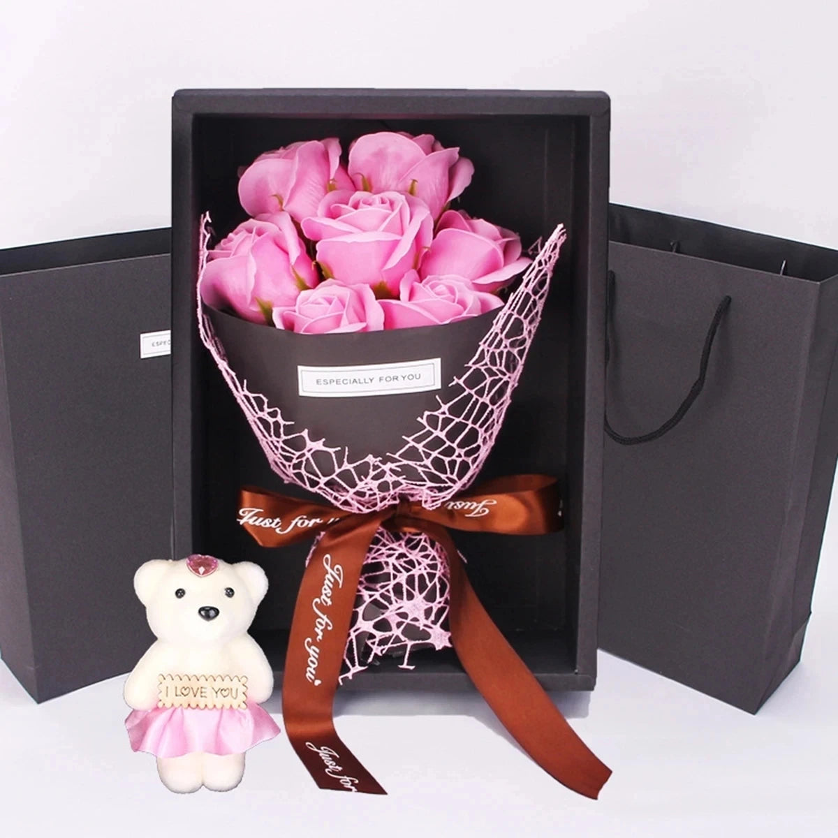 Handmade 7 Rose Soap Bouquet Little Bear Creative Party Rose Flower