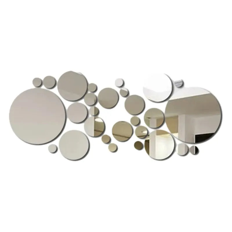 Acrylic Mirror Wall Sticker, round Mirror, DIY Bedroom, Bathroom and TV Background Room Sticker Wall Decoration