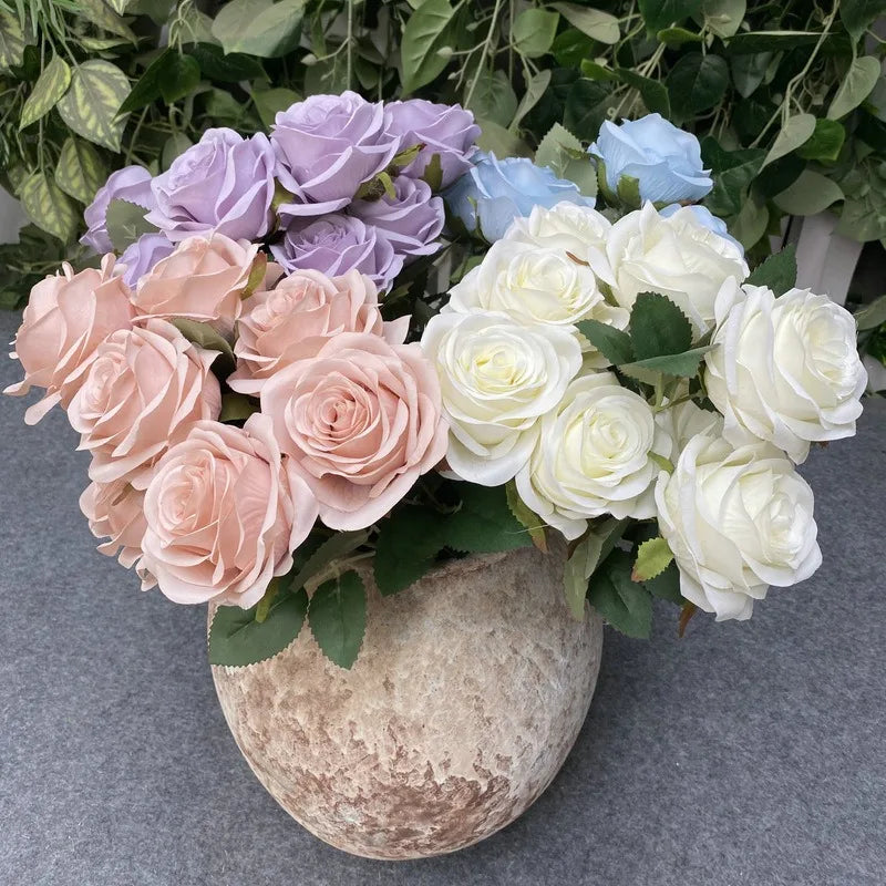 Diamond Roses European Artificial Flowers Home Wedding Rose Wedding Hotel Road Leading Bunch Artificial Flowers