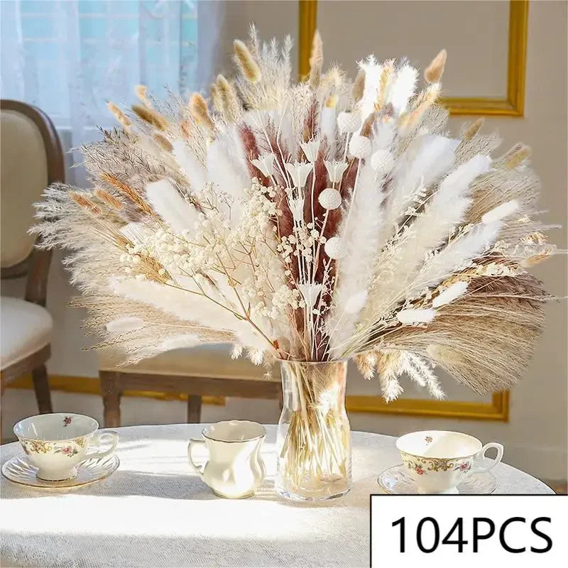 Natural Dried Flowers Pampas Floral Bouquet Home Decoration Rabbit Tail Grass Reed Wedding Decor