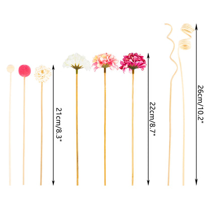 Pink Hydrangea Flower Rattan Sticks Fireless Fragrances Reed Diffuser Stick DIY Ornaments Home Decor
