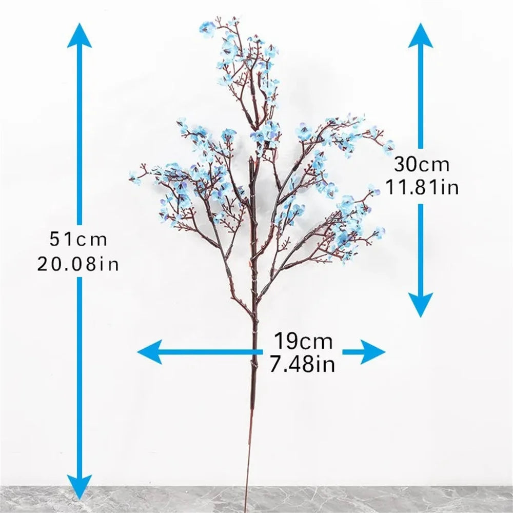 Artificial Flowers Cherry Blossoms Baby's Breath Gypsophila Fake Flowers DIY Wedding Home Decoration Faux Flowers