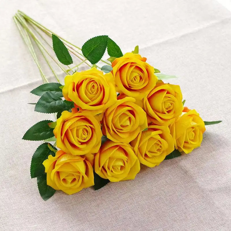 Roses Artificial Flowers Rose Flower Branch Artificial Red Roses Realistic Fake Rose for Wedding Home Decor