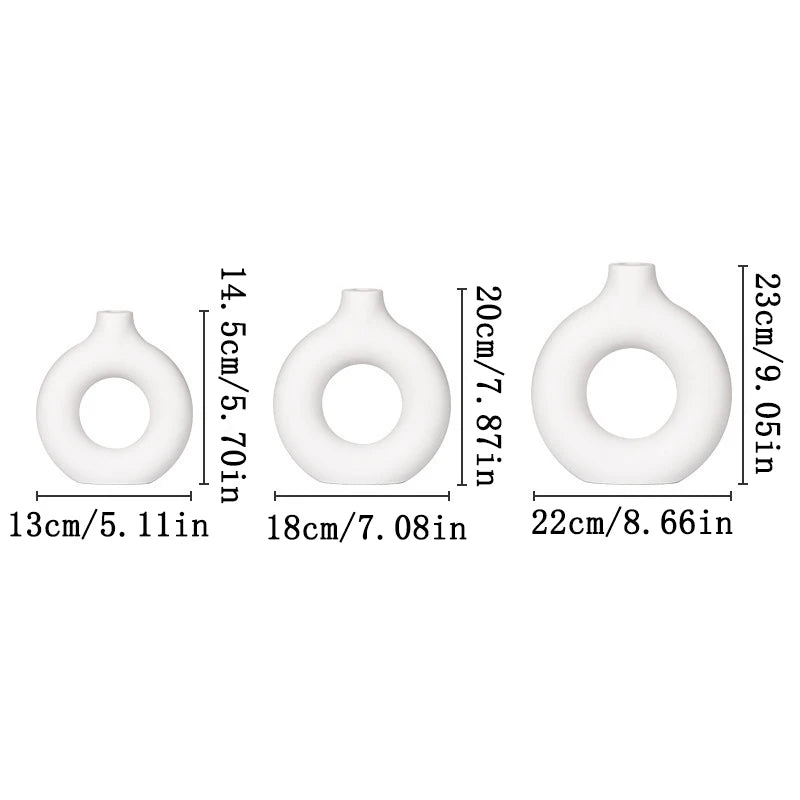 Nordic White Flower Vase Designed Plastic Pot Room Decor Flower