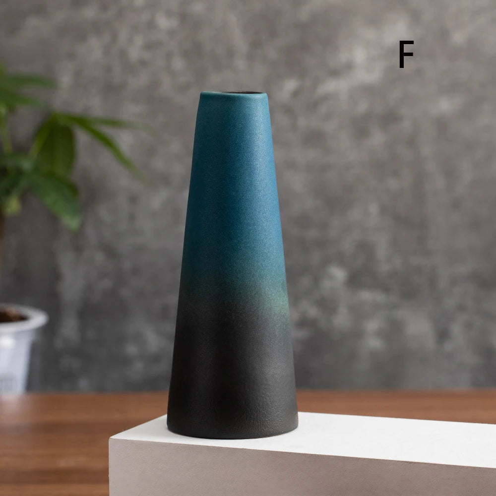 Ceramic Vase for Flowers Plants, Home Decor Wedding  Frosted Elegant Ceramic Vase