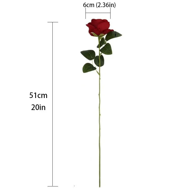 Roses Artificial Flowers Rose Flower Branch Artificial Red Roses Realistic Fake Rose for Wedding Home Decor