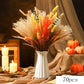 Dried Natural Flowers Pampas Bouquet Sets Autumn Decorative Orange Gypsophila Rabbit Tail Grass Rustic Chic Home Decor for Vase