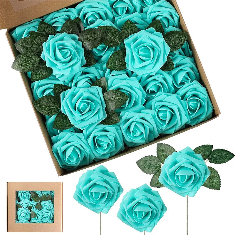 Rose Artificial Flowers Foam Fake Roses Wedding Bouquets Centerpieces Mothers Day Valentines Gifts Party Decoration