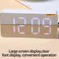 White LED Mirror Table Clock Snooze Display Time Night Light Desktop USB Alarm Clock Home Decor