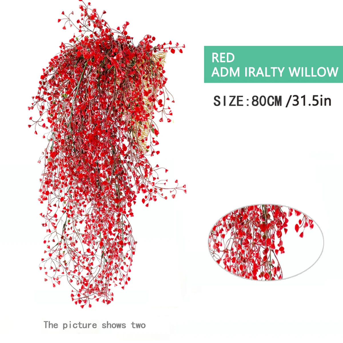 Artificial Admiralty Willow Wall Hanging Flower Vine Faux Wreath Fake Garland Leaf Home Garden Balcony Decor