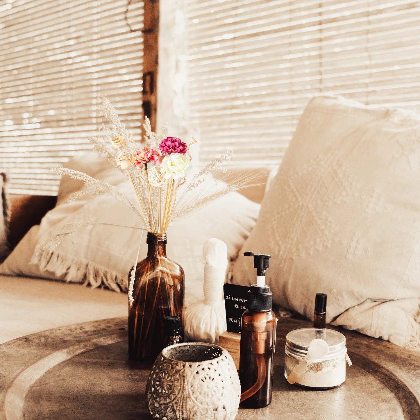 Pink Hydrangea Flower Rattan Sticks Fireless Fragrances Reed Diffuser Stick DIY Ornaments Home Decor