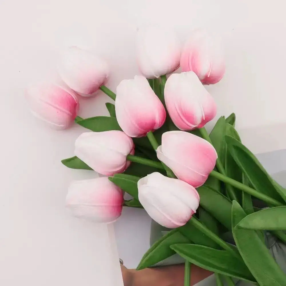Tulips Artificial Flowers Real Touch Flowers Tulip Bouquet Decor Fake Tulips Flower for Home Wedding Decorations