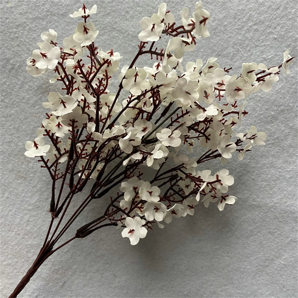Artificial Flowers Cherry Blossoms Baby's Breath Gypsophila Fake Flowers DIY Wedding Home Decoration Faux Flowers