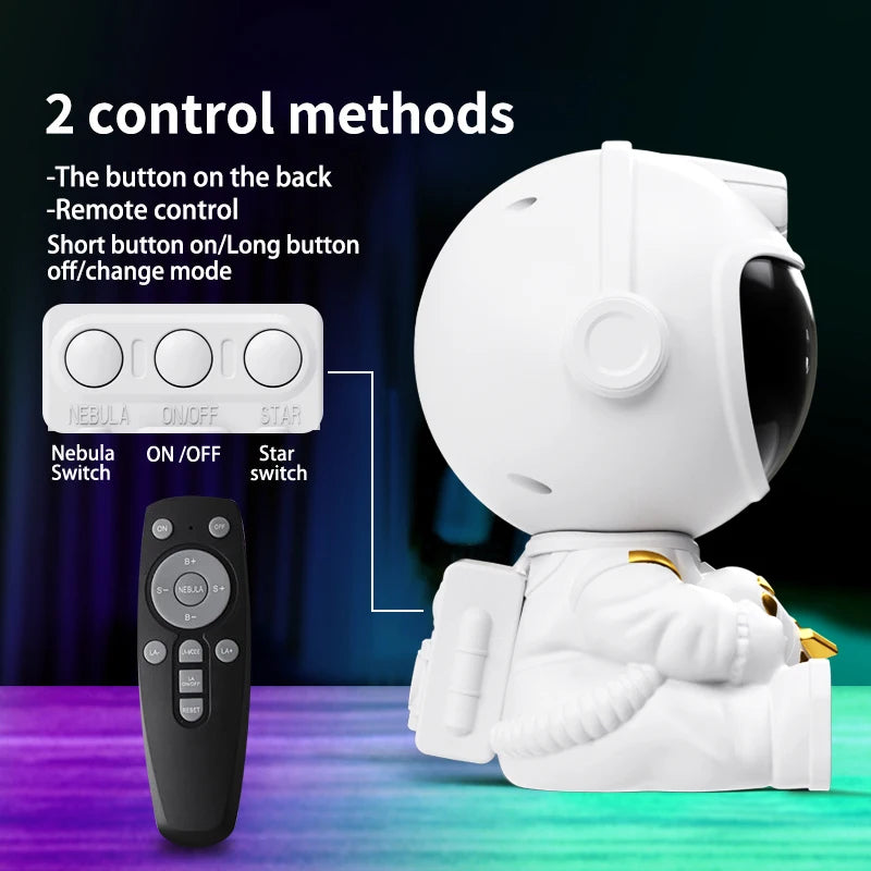 LED Astronaut Projector Night Light Nebula Sky Ceiling Galaxy Star Lights Bedroom Home Party Decorative Children Kids Gift
