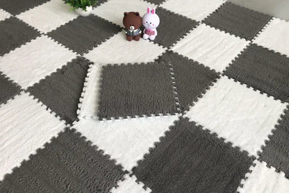 Soft Plush Children Kids Rug Play Mat Puzzle Carpet Warm Playmat Interlocking Exercise Tiles Floor Carpet Decoration Mat