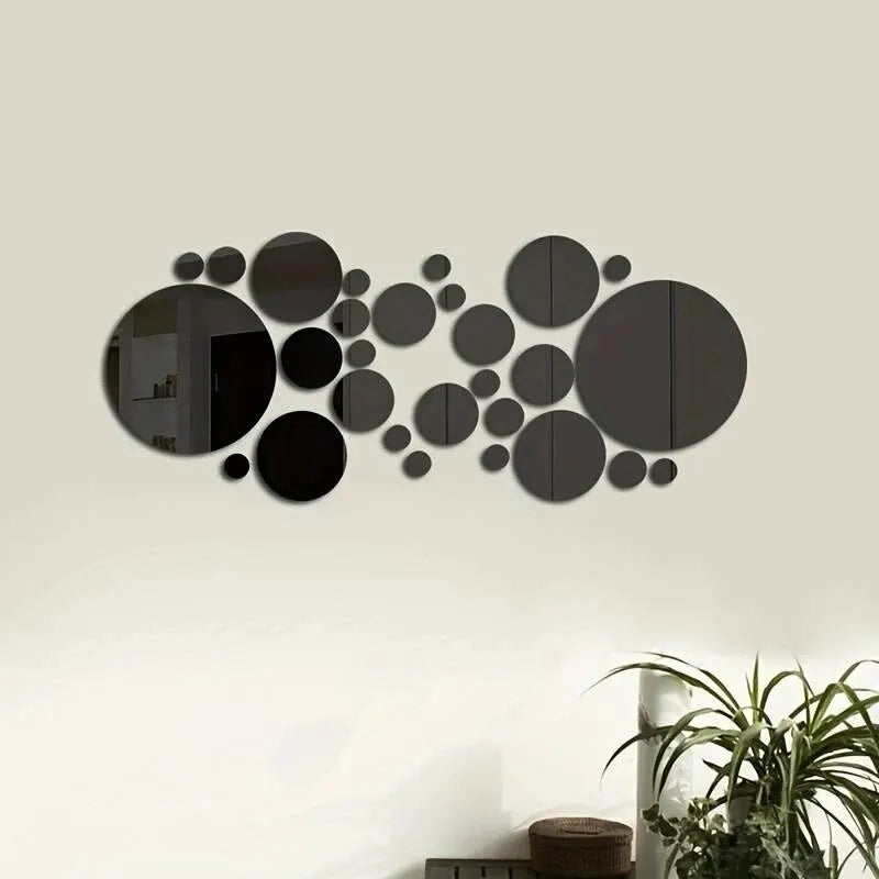 Acrylic Mirror Wall Sticker, round Mirror, DIY Bedroom, Bathroom and TV Background Room Sticker Wall Decoration
