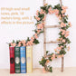 Artificial Flower Vine For Wedding Garland White Pink Home Room Wedding Decoration Silk Artificial Rose