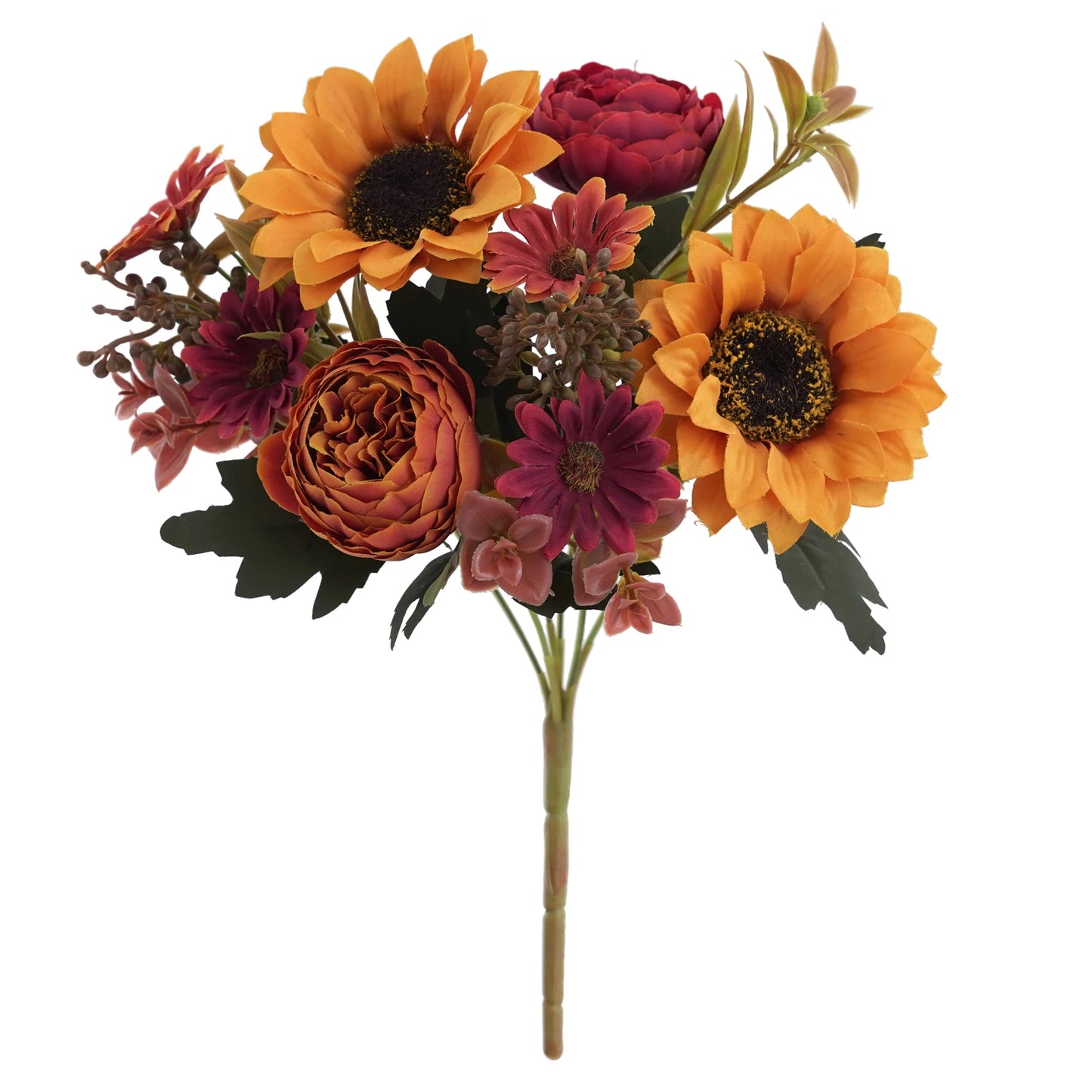 Sunflowers peony Artificial Flowers  Fall Summer Decor, Fake Fall Flowers Silk Faux Sunflower Bouquet