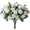 Artificial Flower Silk Rose white Eucalyptus leaves Peony Bouquet Fake Flower for Wedding Table Party Vase Home Decor