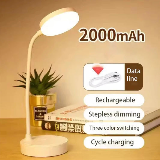 Portable LED Desk Lamp Eye Protection 3 Modes Dimming for Bedroom Bedside USB Touch  Charge College Student Book Readin Lamp