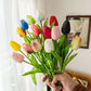 Tulips Artificial Flowers Real Touch Flowers Tulip Bouquet Decor Fake Tulips Flower for Home Wedding Decorations