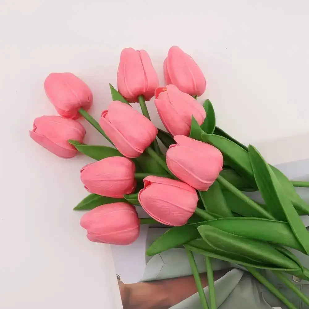 Tulips Artificial Flowers Real Touch Flowers Tulip Bouquet Decor Fake Tulips Flower for Home Wedding Decorations