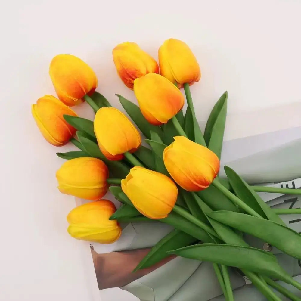 Tulips Artificial Flowers Real Touch Flowers Tulip Bouquet Decor Fake Tulips Flower for Home Wedding Decorations