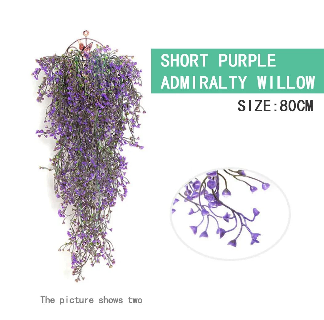 Artificial Admiralty Willow Wall Hanging Flower Vine Faux Wreath Fake Garland Leaf Home Garden Balcony Decor