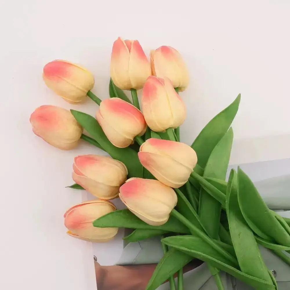 Tulips Artificial Flowers Real Touch Flowers Tulip Bouquet Decor Fake Tulips Flower for Home Wedding Decorations