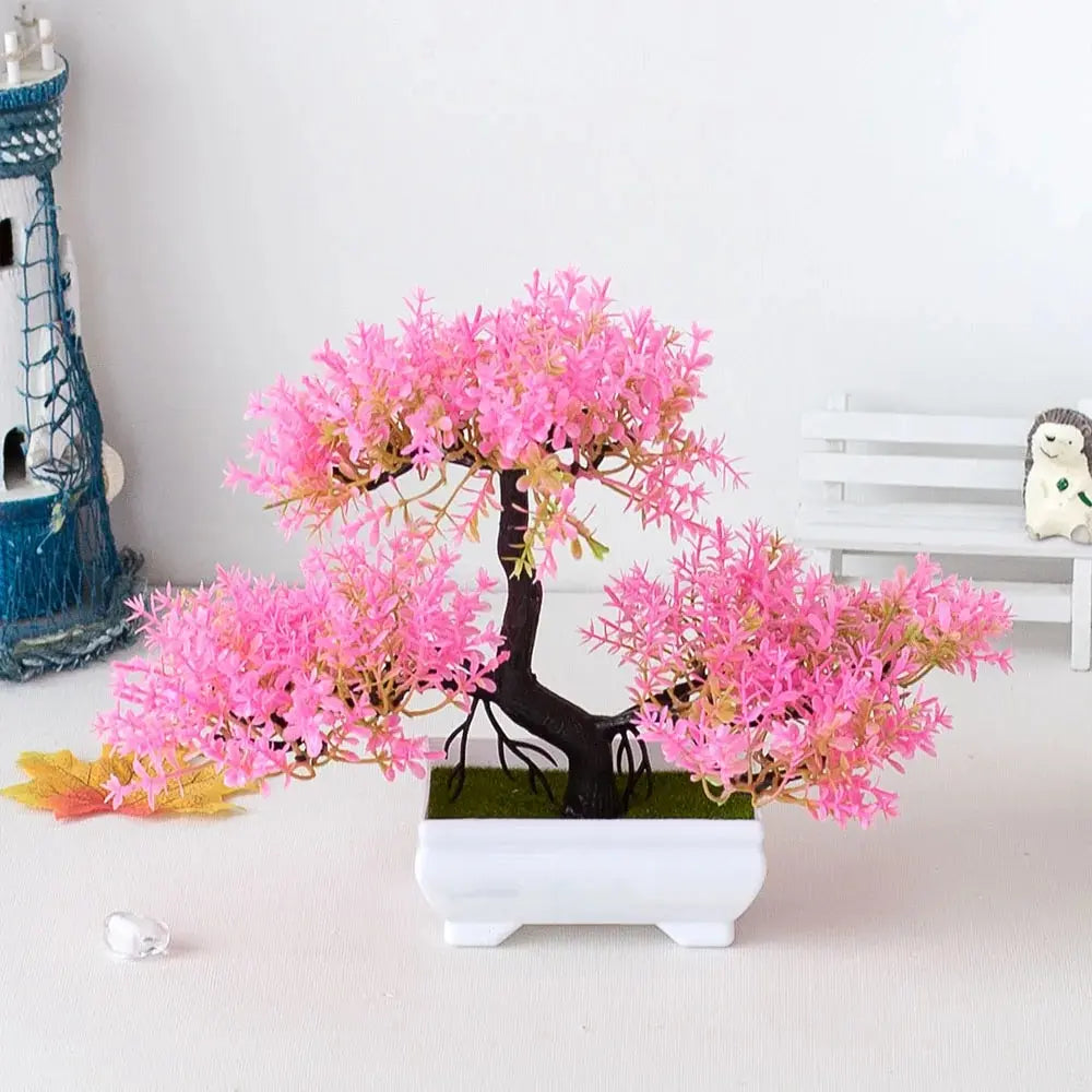 Artificial Plants Bonsai Small Tree Pot Fake Plant Flowers Potted Ornaments For Home Wedding Festival Decoration