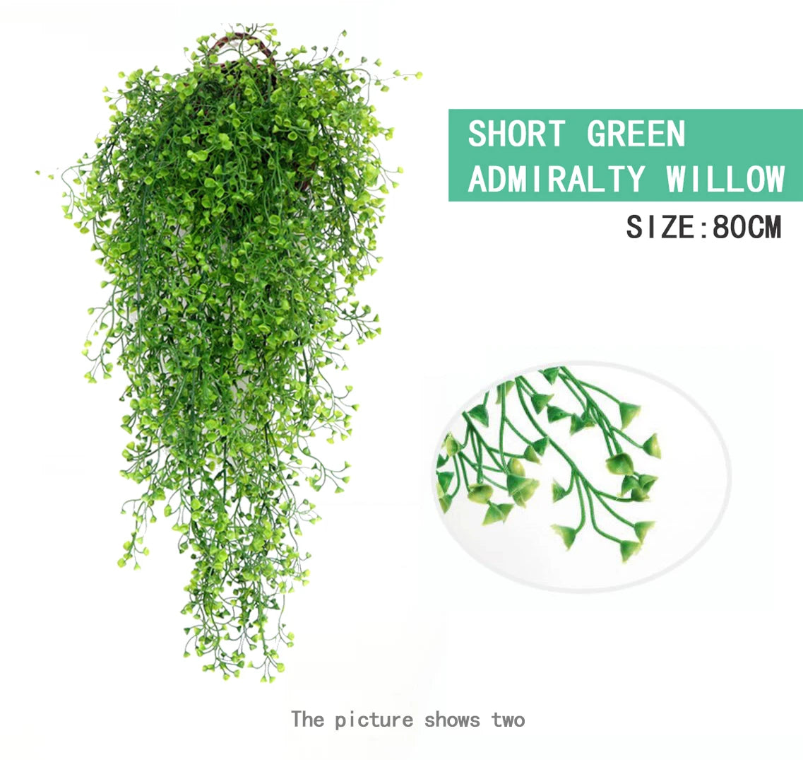 Artificial Admiralty Willow Wall Hanging Flower Vine Faux Wreath Fake Garland Leaf Home Garden Balcony Decor