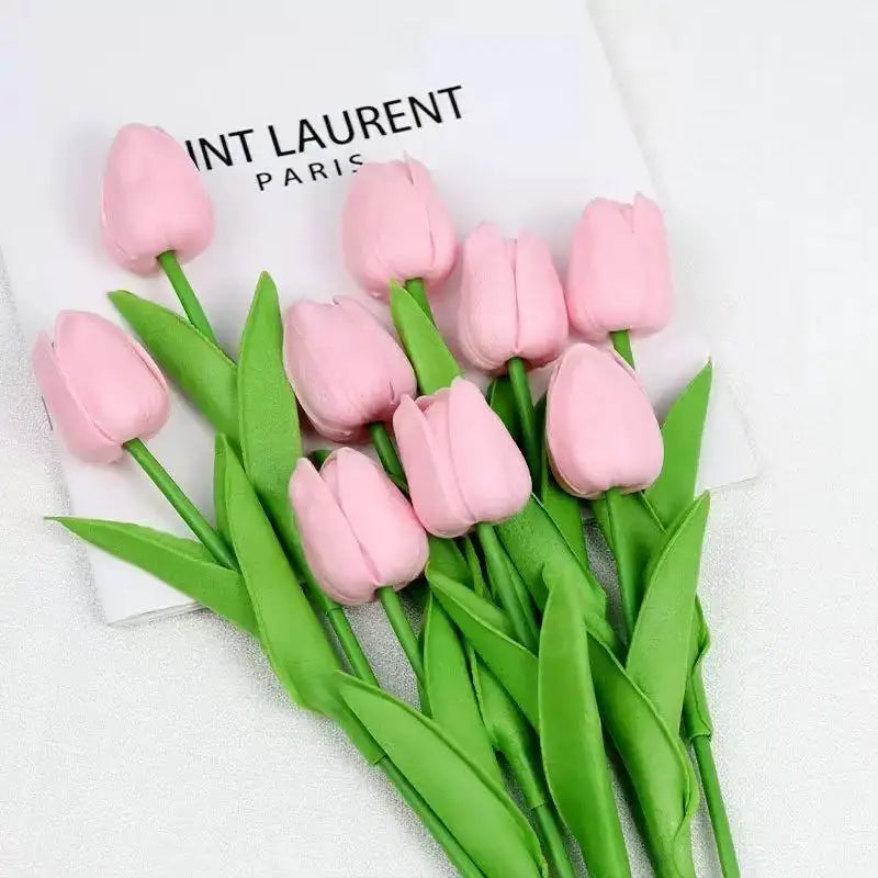 Tulips Artificial Flowers Real Touch Flowers Tulip Bouquet Decor Fake Tulips Flower for Home Wedding Decorations