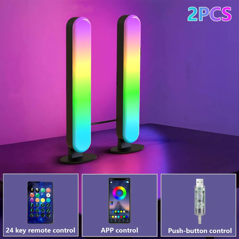 USB LED Light Bar RGB Color Changing TV Backlight Remote Symphony Atmosphere Light Strips Music Rhythm Ambient Pickup Lamp Decor