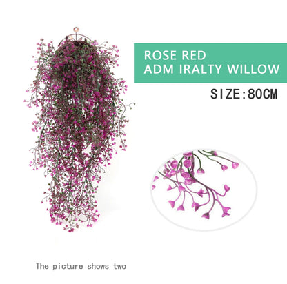 Artificial Admiralty Willow Wall Hanging Flower Vine Faux Wreath Fake Garland Leaf Home Garden Balcony Decor