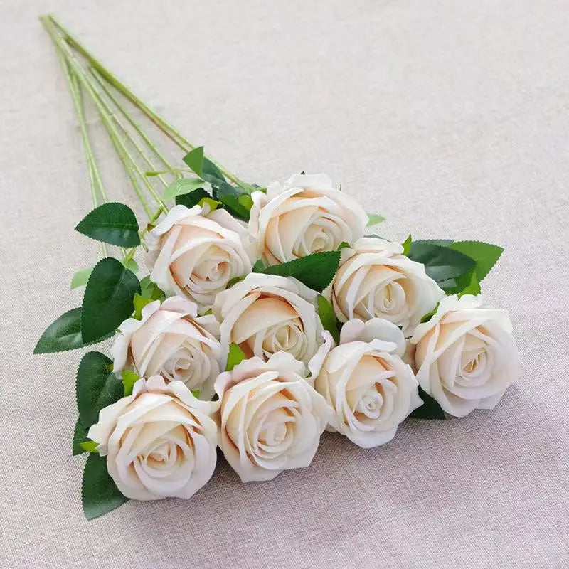 Roses Artificial Flowers Rose Flower Branch Artificial Red Roses Realistic Fake Rose for Wedding Home Decor