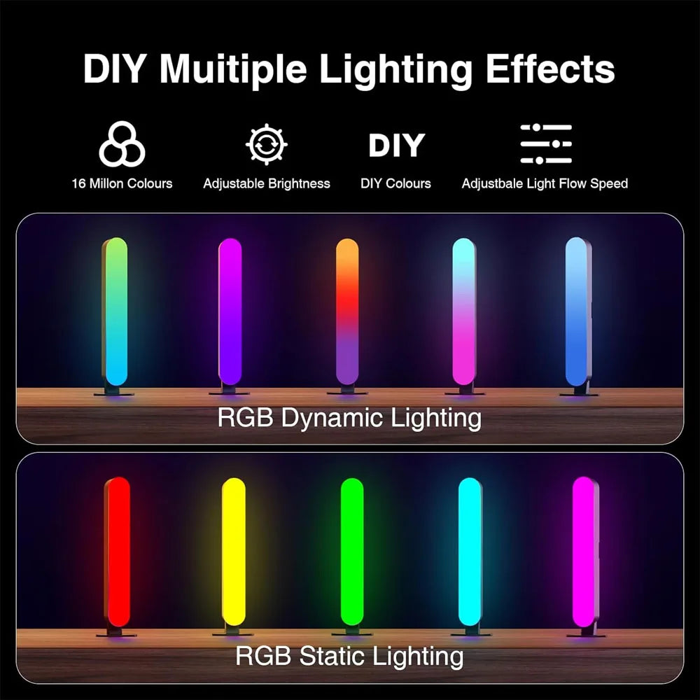 USB LED Light Bar RGB Color Changing TV Backlight Remote Symphony Atmosphere Light Strips Music Rhythm Ambient Pickup Lamp Decor