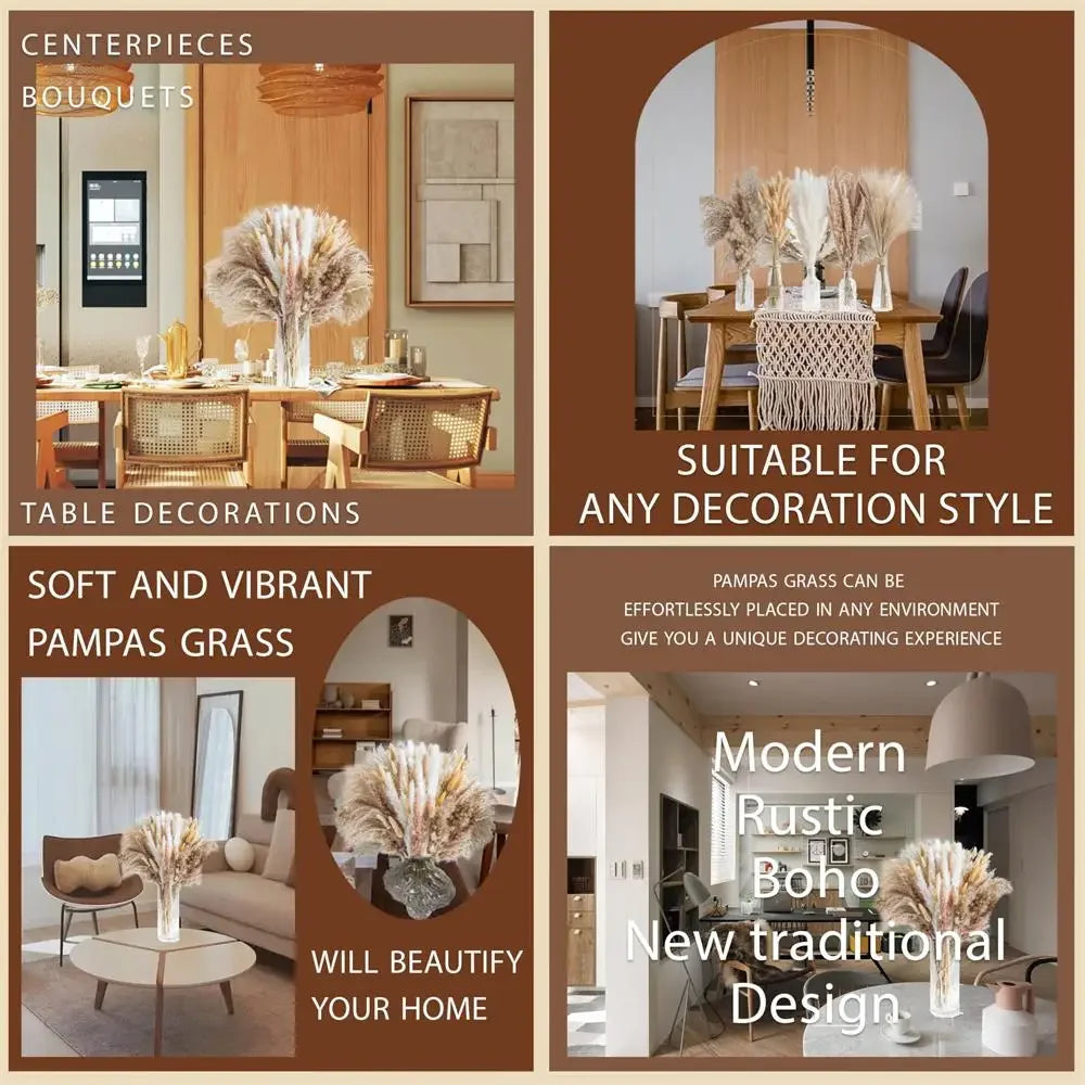 Natural Dried Flowers Pampas Floral Bouquet Home Decoration Rabbit Tail Grass Reed Wedding Decor