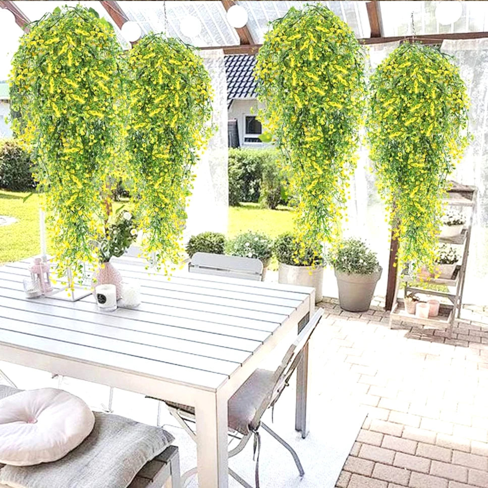 Artificial Admiralty Willow Wall Hanging Flower Vine Faux Wreath Fake Garland Leaf Home Garden Balcony Decor