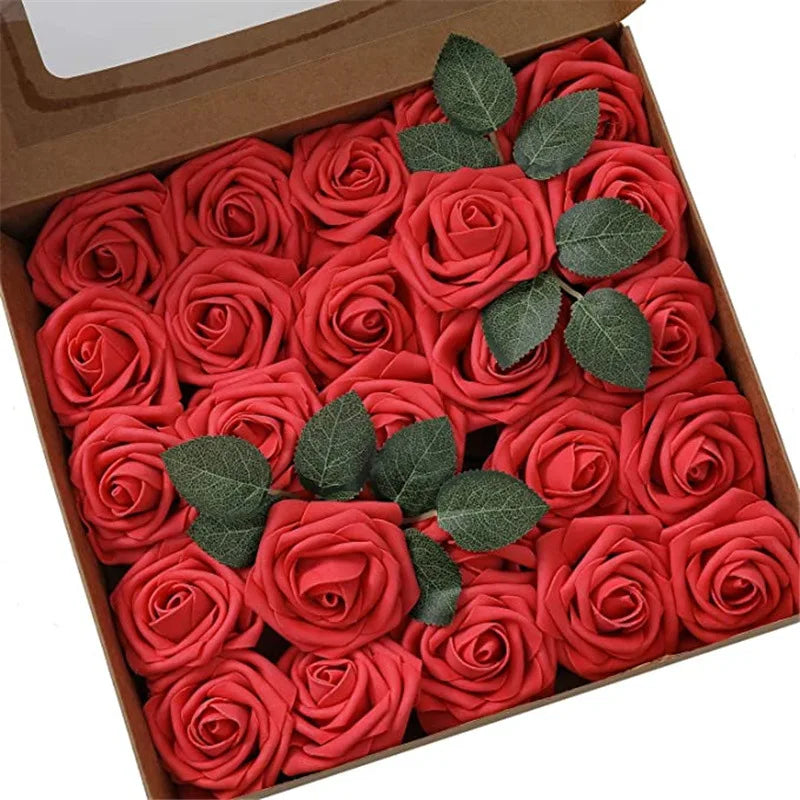 Rose Artificial Flowers Foam Fake Roses Wedding Bouquets Centerpieces Mothers Day Valentines Gifts Party Decoration