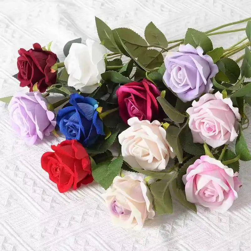 Roses Artificial Flowers Rose Flower Branch Artificial Red Roses Realistic Fake Rose for Wedding Home Decor