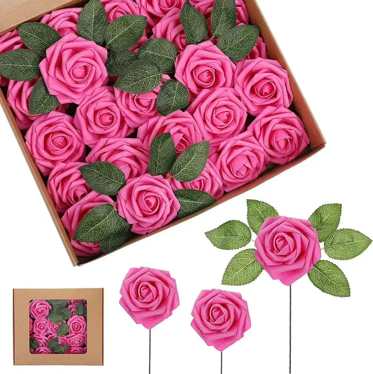 Rose Artificial Flowers Foam Fake Roses Wedding Bouquets Centerpieces Mothers Day Valentines Gifts Party Decoration