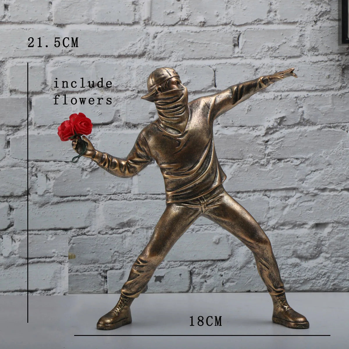 Banksy Flower Thrower Statue Bomber Home Decoration
