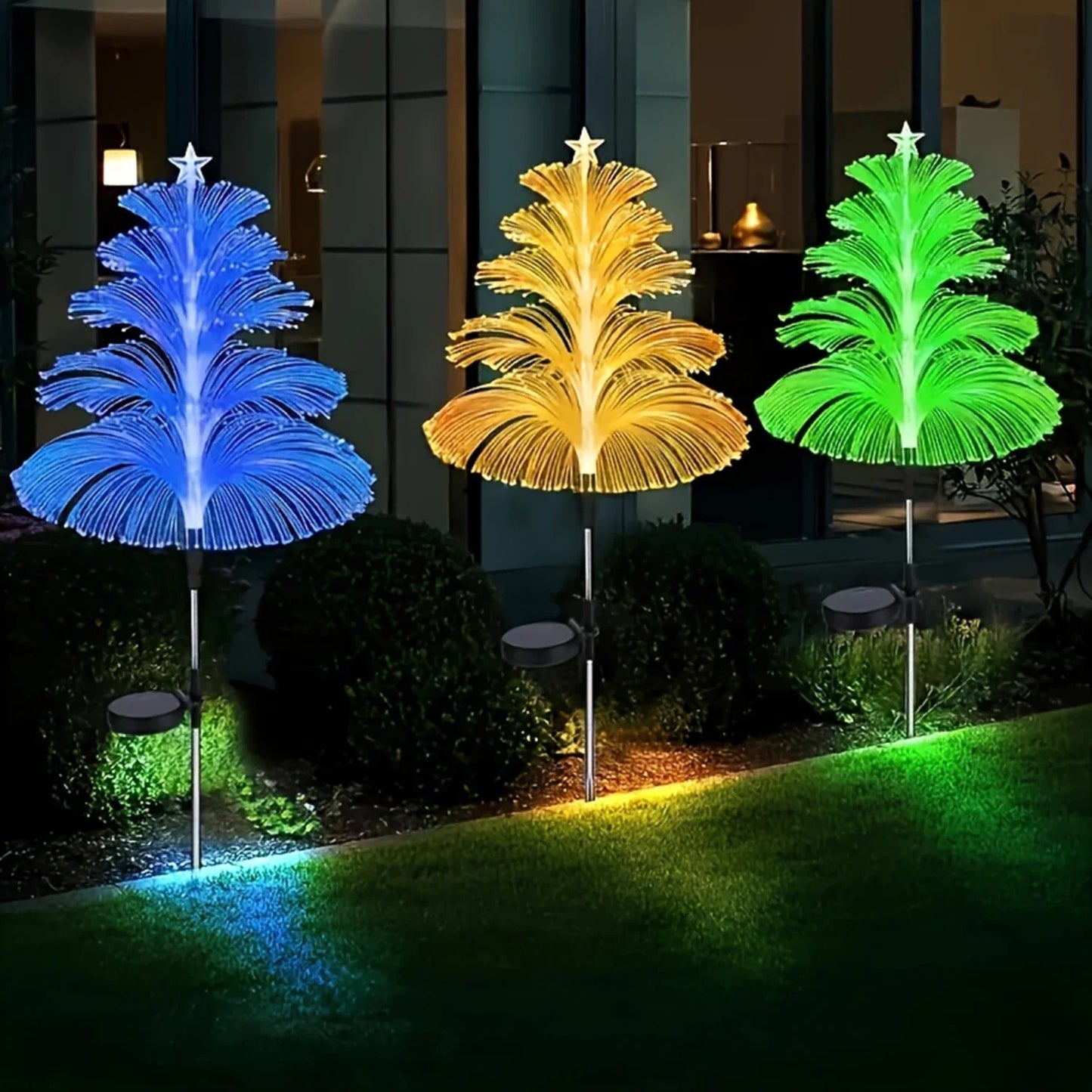 Outdoor Solar Garden Lights 7 Colors Variable Solar Stake Jellyfish Reed Lights Solar Outdoor Color Changing Lights