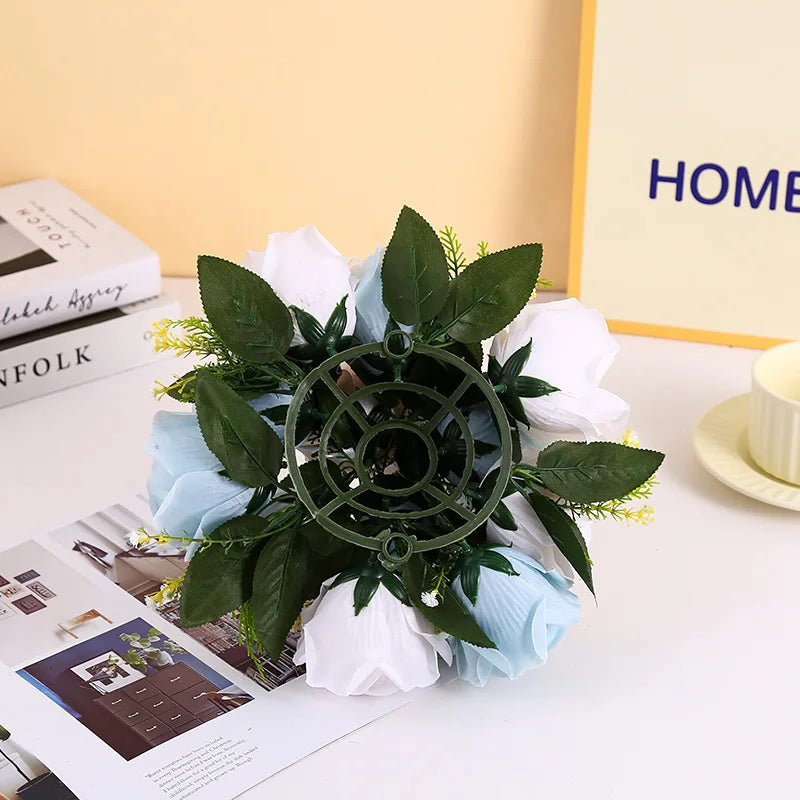 Artificial Flower Ball Plastic Green Mesh Base Silk Table Centerpieces For Wedding Decor Party Road Lead Flower