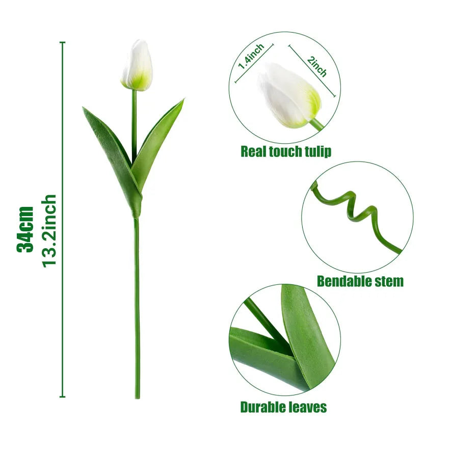 Tulips Artificial Flowers Real Touch Flowers Tulip Bouquet Decor Fake Tulips Flower for Home Wedding Decorations