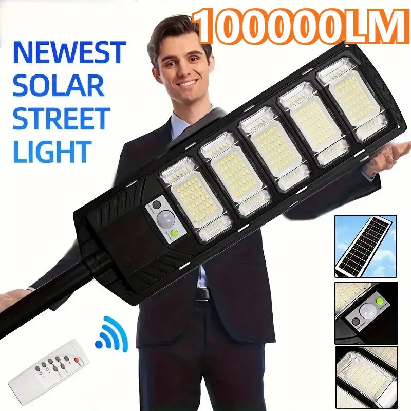 Solar Light Commercial LED Outdoor Dusk To Dawn Solar Street Light Road Area Lamp Waterproof Backyard Security Lighting