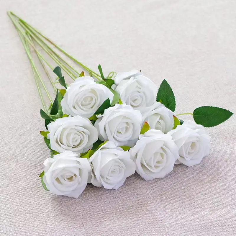 Roses Artificial Flowers Rose Flower Branch Artificial Red Roses Realistic Fake Rose for Wedding Home Decor