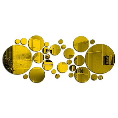 Acrylic Mirror Wall Sticker, round Mirror, DIY Bedroom, Bathroom and TV Background Room Sticker Wall Decoration