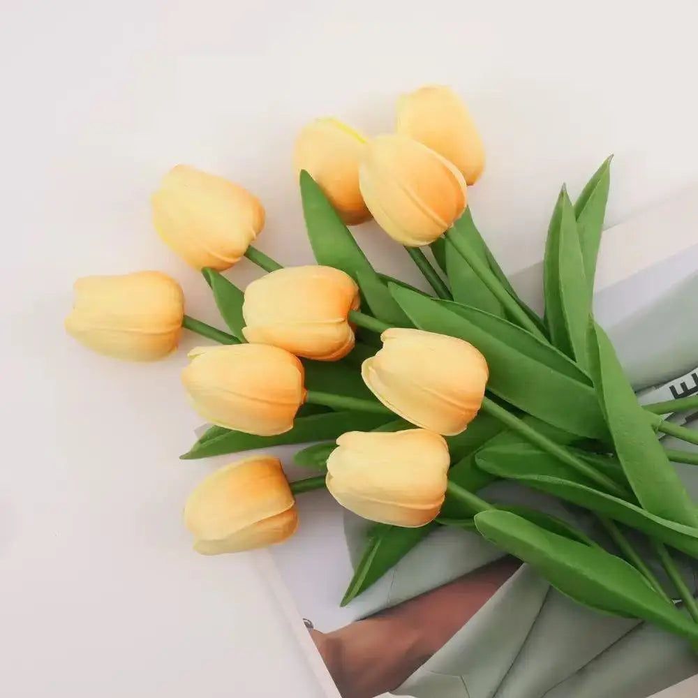 Tulips Artificial Flowers Real Touch Flowers Tulip Bouquet Decor Fake Tulips Flower for Home Wedding Decorations