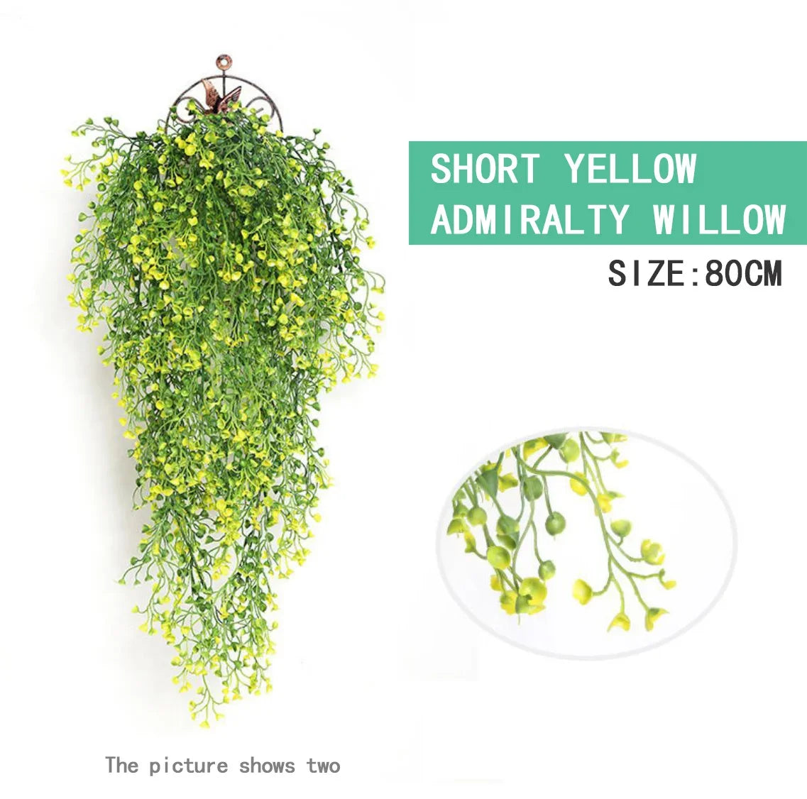 Artificial Admiralty Willow Wall Hanging Flower Vine Faux Wreath Fake Garland Leaf Home Garden Balcony Decor